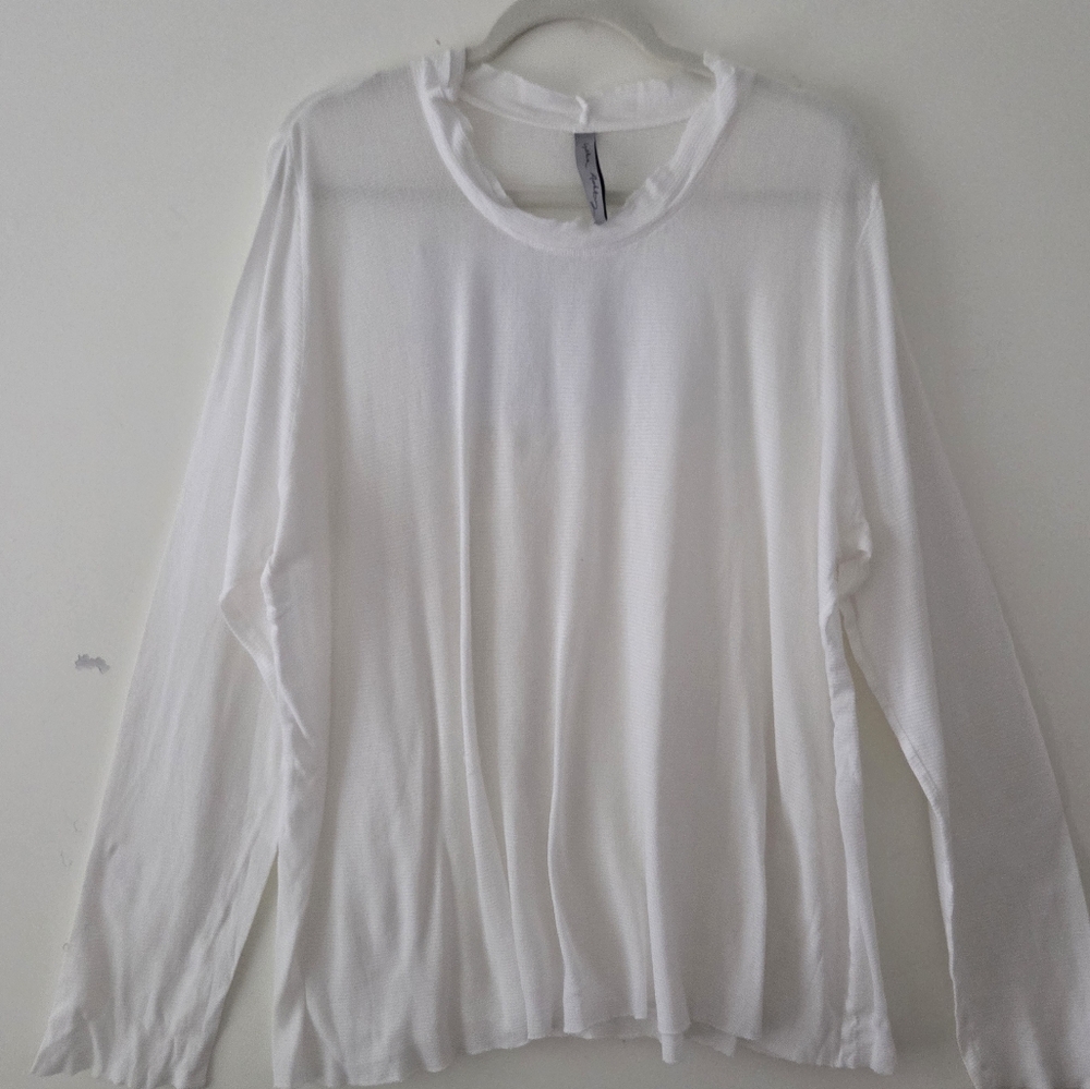 Cynthia Ashby White Thin Cotton Knit Top XL (Box3) - Picture 2 of 6